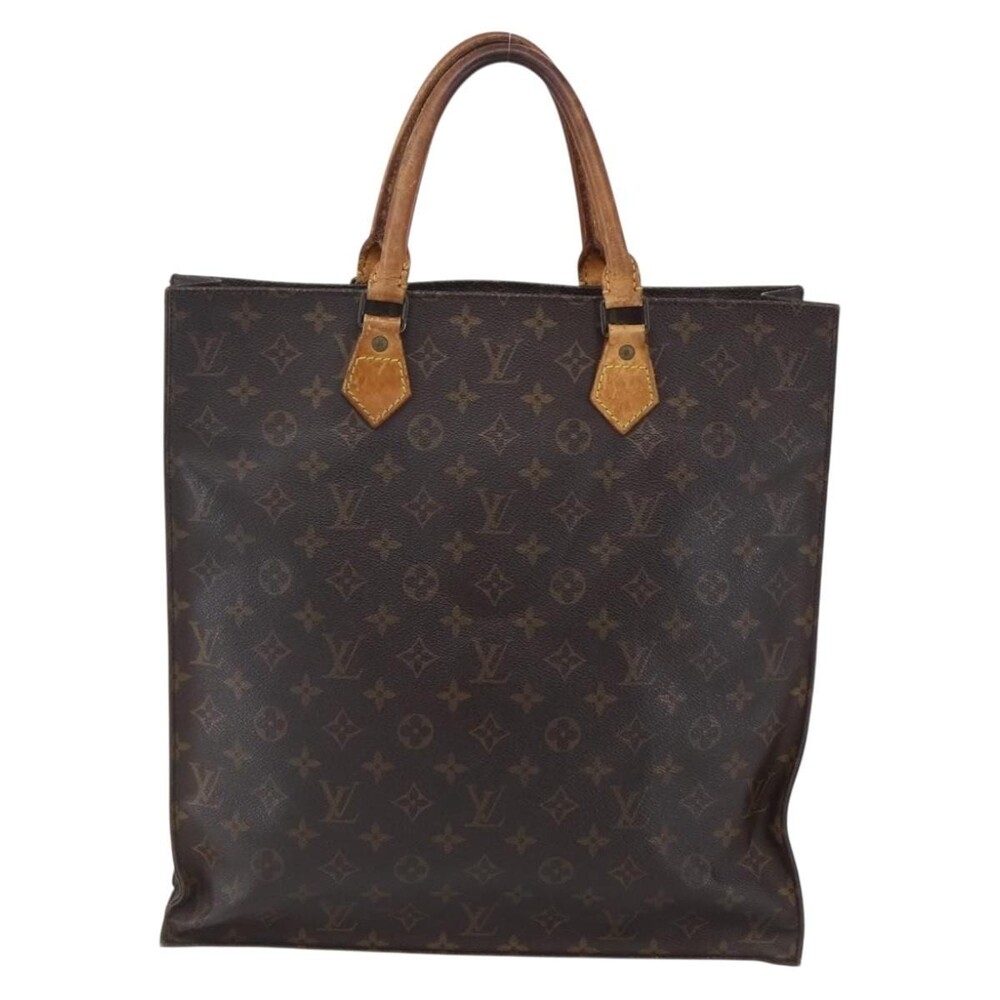 Louis Vuitton Monogram Sac Plat Handbag Brown